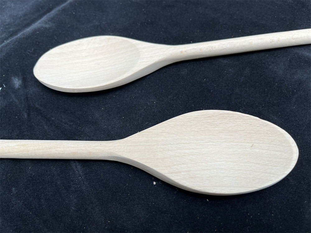 Beech Soup Spoons for Eating Mixing Stirring 350mm