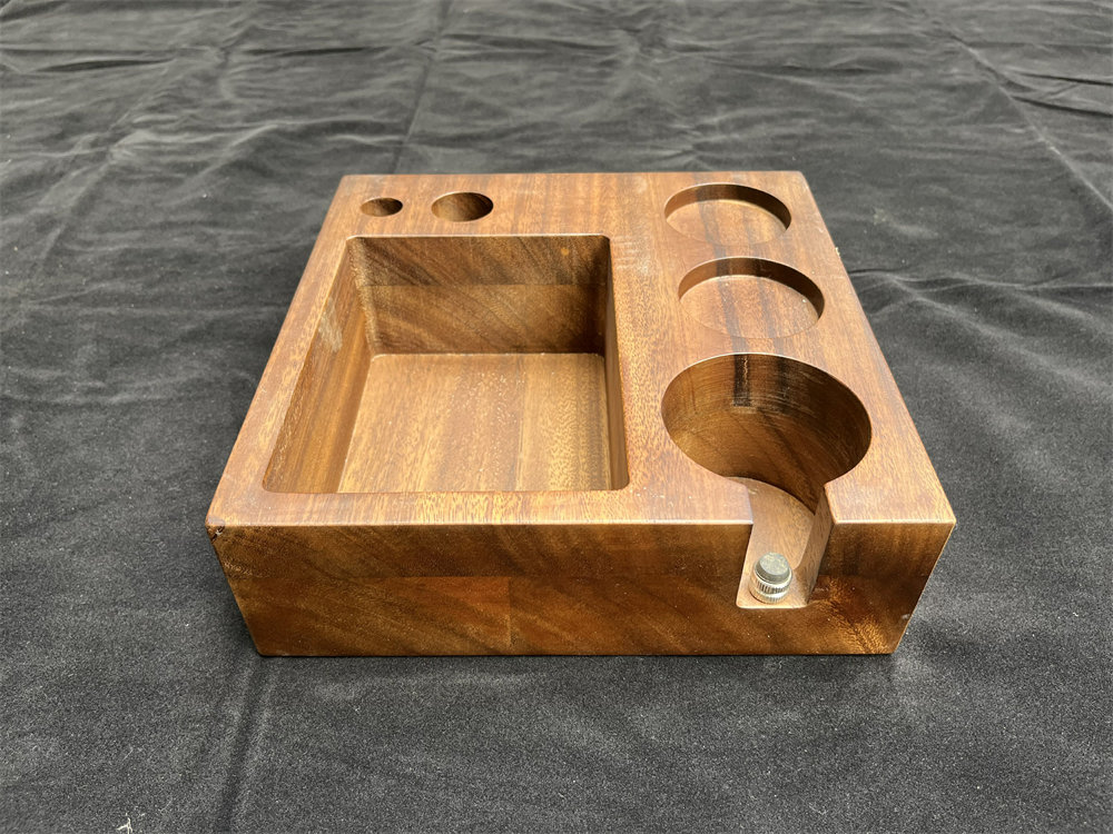 Solid Wood Coffee Tamping Station